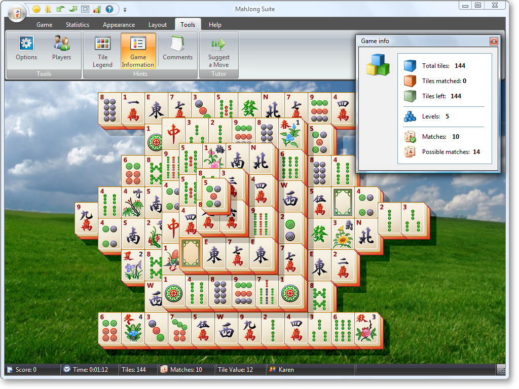 MahJong Suite - Game Information Screenshot