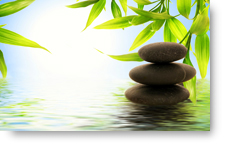 Massage Stones on Water background
