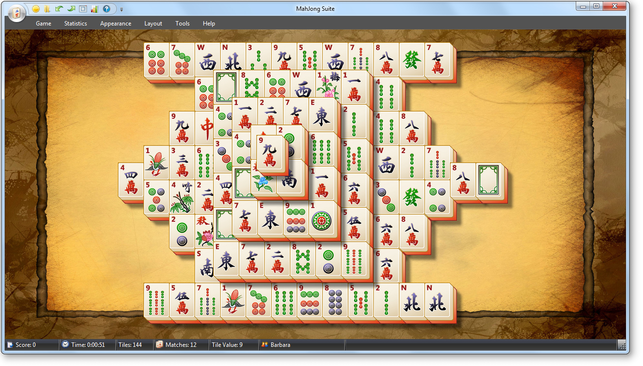 MahJong Suite - Standard Layout Screenshot